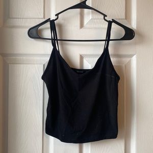 Black Two Strap Cropped Tank
